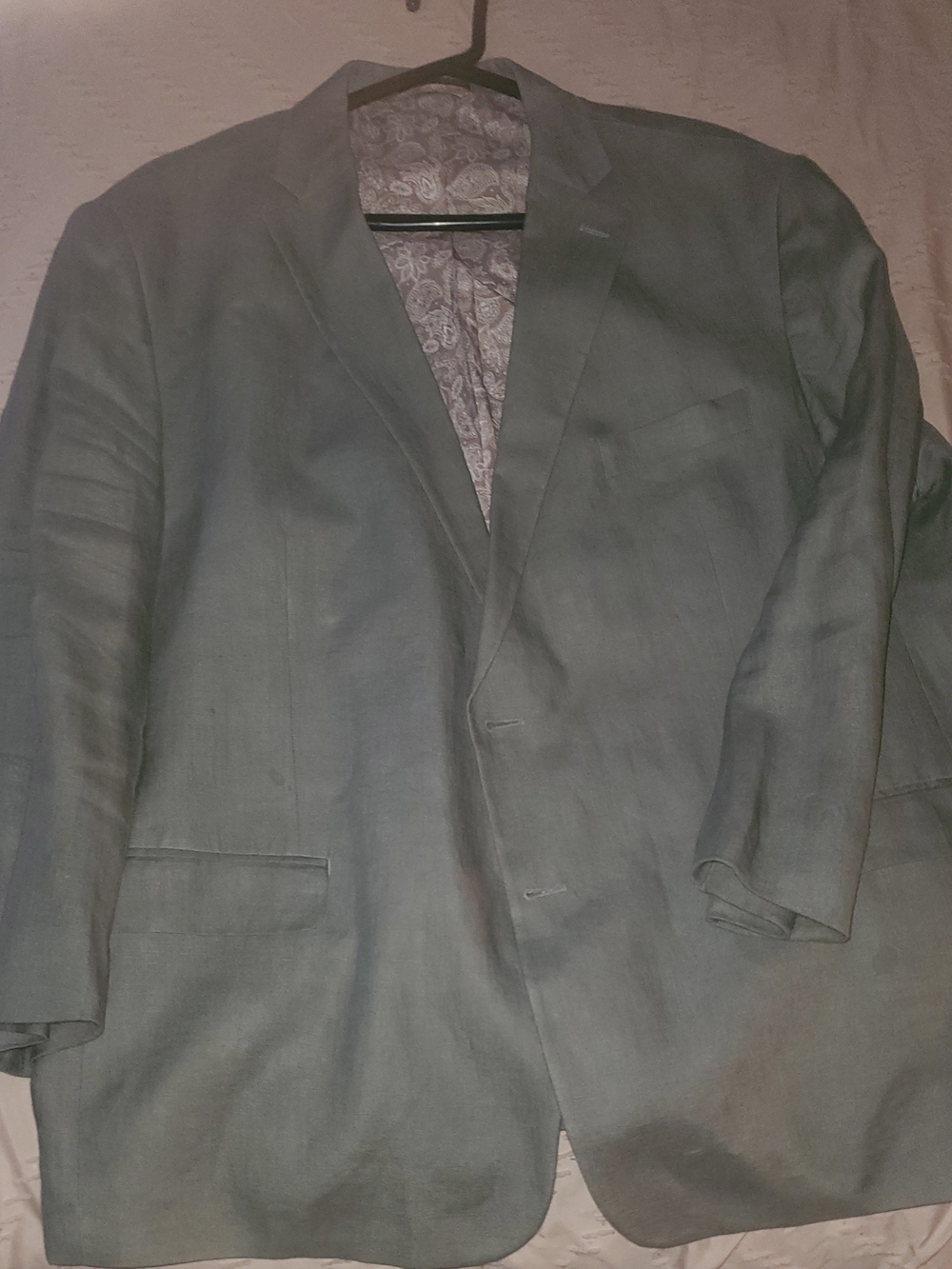 Ralph Lauren Men's Olive Green Linen Single-Breasted Blazer Suit